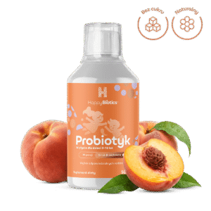 Naturalny probiotyk dla dzieci w płynie Happy Biotics Kids Brzoskwinia