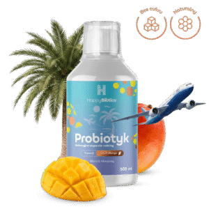 Naturalny probiotyk na podróże w płynie Happy Biotics Mango
